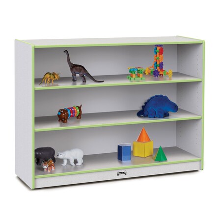 Jonti-Craft Rainbow Accents Super-Sized Adjustable Mobile Straight-Shelf, Key Lime Green 26932JCWW130